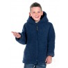 Dětská zimní bunda s kapucí z ovčí vlny vel. 140,146 tmavě modrá